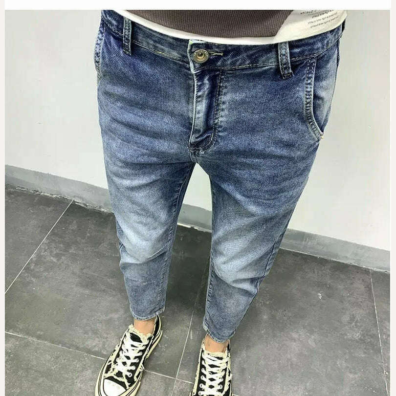 KIMLUD, Men Jeans Fashion Street Hip-Hop Jeans Male Punk Style Denim Pants Summer Spring Men Stretchy Slim Fit High Quality Mans Jeans, 9322 / 28 / CN, KIMLUD Women's Clothes