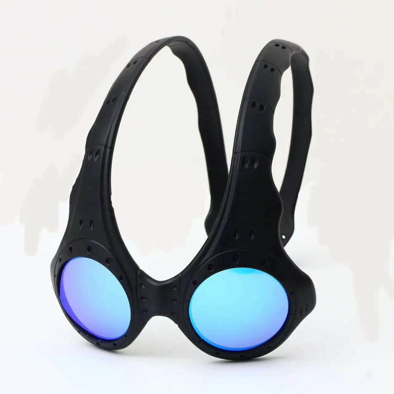 KIMLUD, Men Super Large Shaped Y2K Head Set Alien Sunglasses Fashion Women Personalized Party Personalized Goggles Fishing Ocean Mirror, Black blue / UV400, KIMLUD APPAREL - Womens Clothes