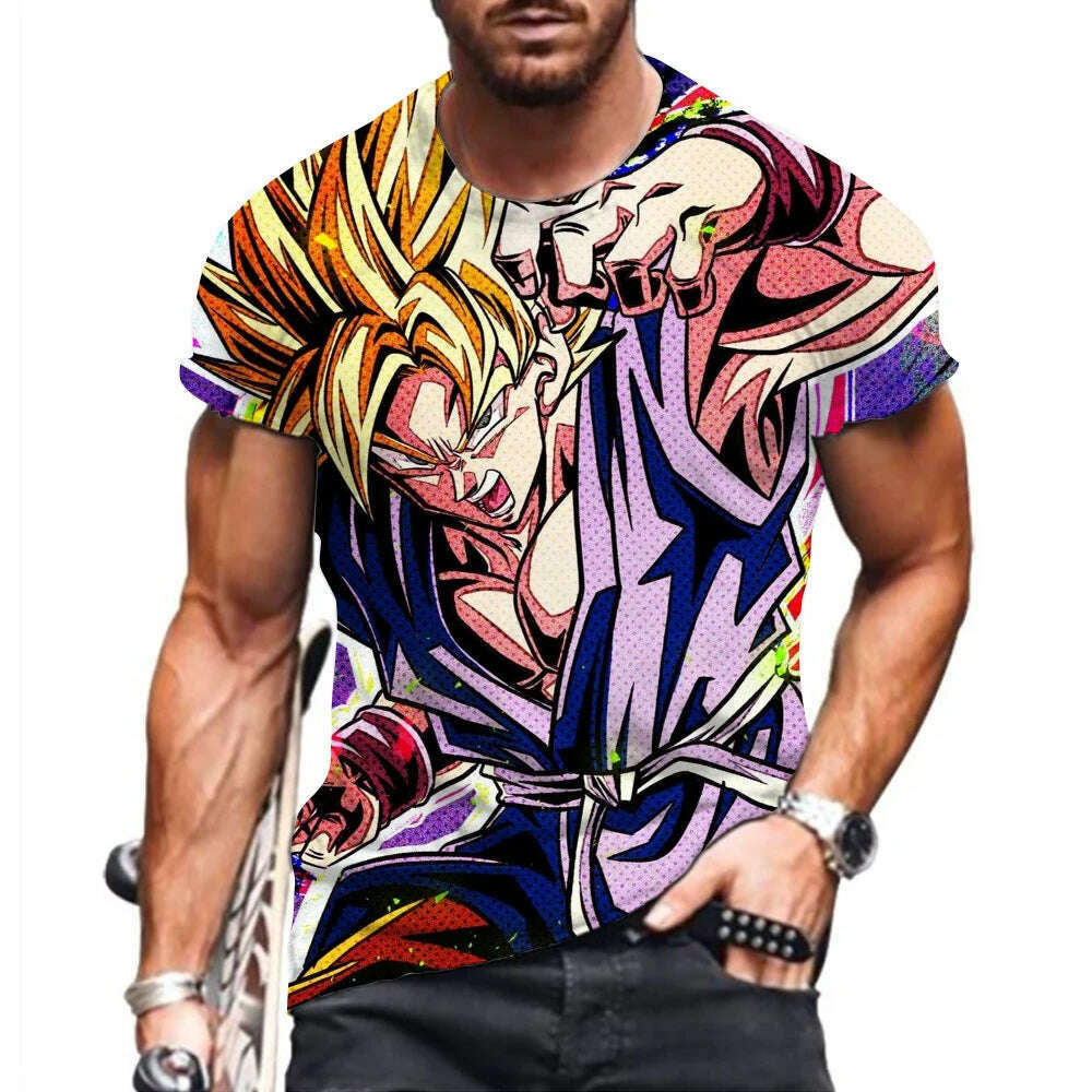 KIMLUD, Men T Shirt Men's T-shirt 2024 Tops Dragon Ball Z Y2k Shirts New Vegeta Goku Short Sleeve Clothing Harajuku Style Streetwear, TX2024WD1381 / 120, KIMLUD APPAREL - Womens Clothes