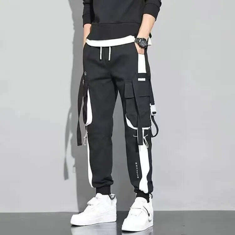 KIMLUD, Men Tracksuit Autumn Sportswear Two Piece Sets Man Hip Hop Fashion Sweatpants Brand Clothing Mens Students Sweatsuit Hoodie Suit, L158-165cm 50-57kg / black, KIMLUD Women's Clothes
