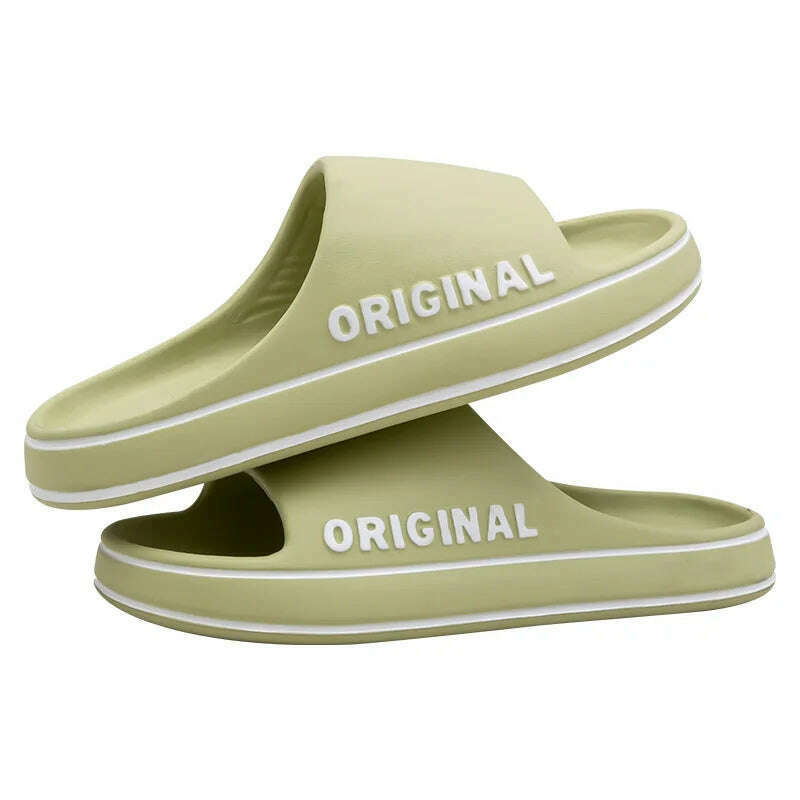 KIMLUD, Men Trend New Summer Slippers EVA Soft Bottom Cloud Slides Light Beach Shoes Male Suitable Indoor and Outdoor, tendegreen / 40-41, KIMLUD APPAREL - Womens Clothes