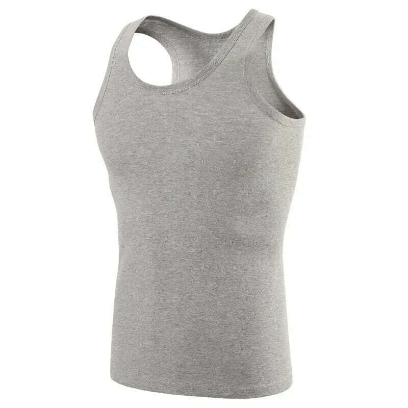 Men Vest Pure Cotton Bodybuilding Motion Outerwear Sweatshirt - KIMLUD