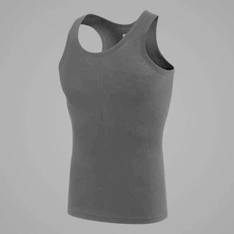 Men Vest Pure Cotton Bodybuilding Motion Outerwear Sweatshirt - KIMLUD