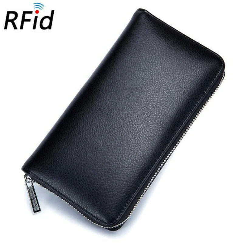 KIMLUD, Men wallet genuine leather passport RFID long large capacity organ mobile phone  multi function card holder unisex wallets, KIMLUD Womens Clothes