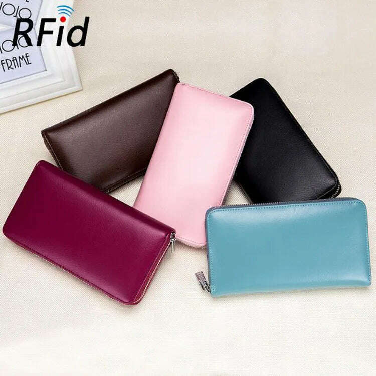 KIMLUD, Men wallet genuine leather passport RFID long large capacity organ mobile phone  multi function card holder unisex wallets, KIMLUD Womens Clothes
