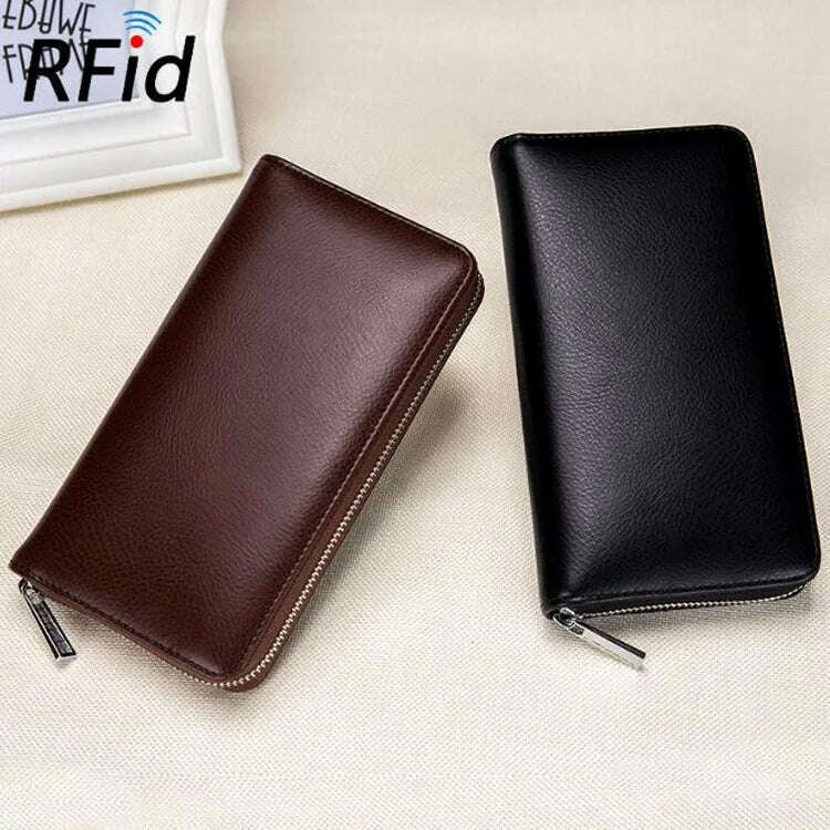KIMLUD, Men wallet genuine leather passport RFID long large capacity organ mobile phone  multi function card holder unisex wallets, KIMLUD Womens Clothes
