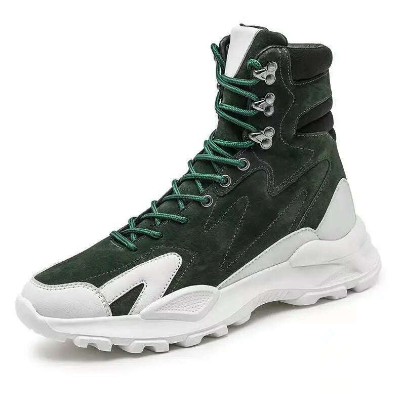 KIMLUD, Men Winter Fashion Casual Luxury Platform Shoes Boots Classic 2023 Outdoor Activities Warm Male Formal Sneakers Original Brand, Green / 39, KIMLUD Womens Clothes