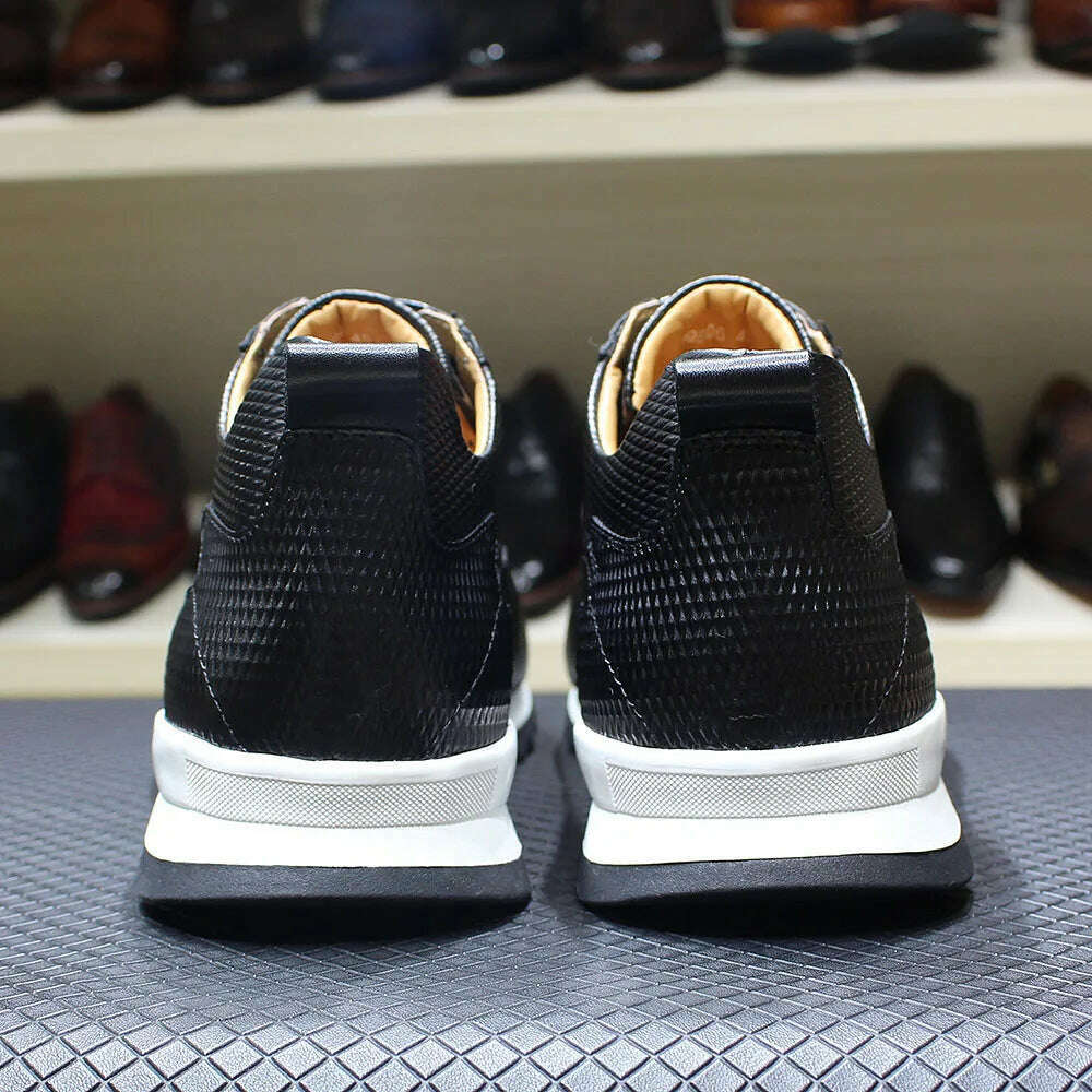 Men&#39;s Casual Shoes Genuine Leather Fashion Designer Oxford Handmade Comfortable Male Sneakers Outdoor Street Flat Shoes for Men - KIMLUD