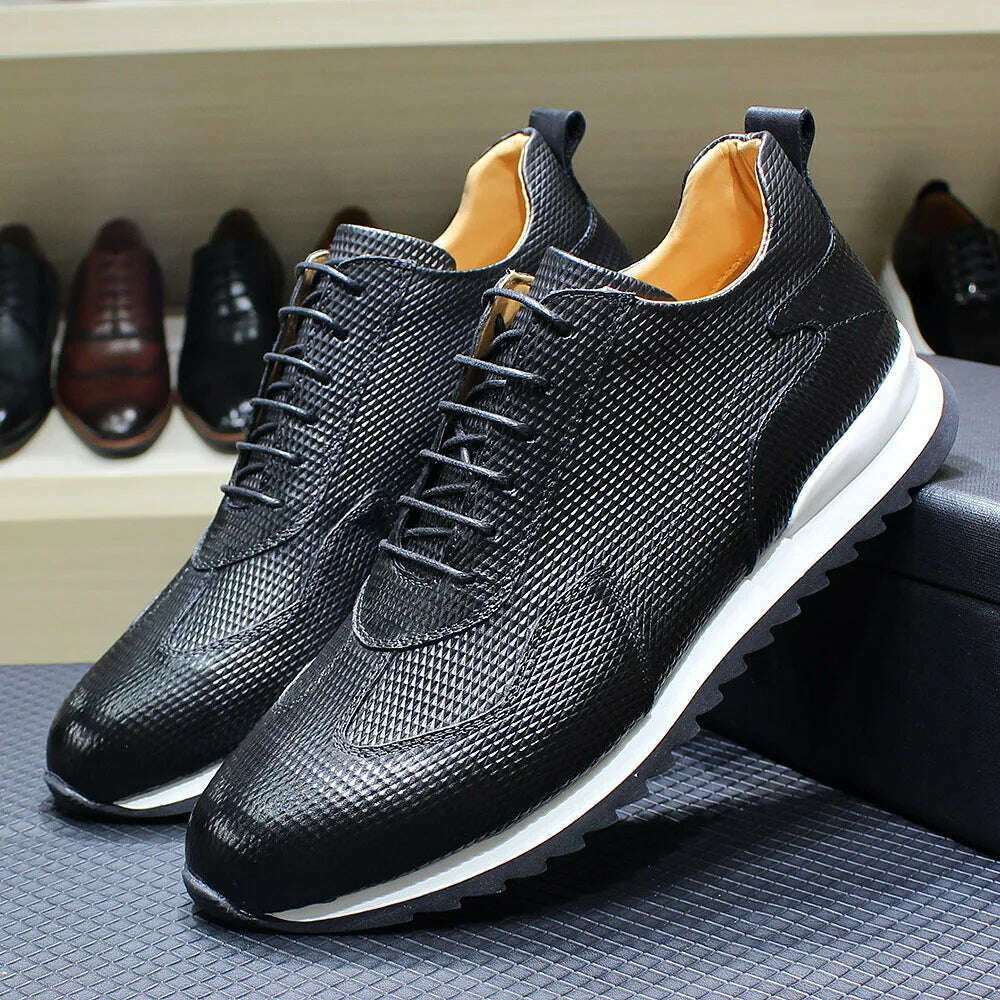 Men&#39;s Casual Shoes Genuine Leather Fashion Designer Oxford Handmade Comfortable Male Sneakers Outdoor Street Flat Shoes for Men - KIMLUD