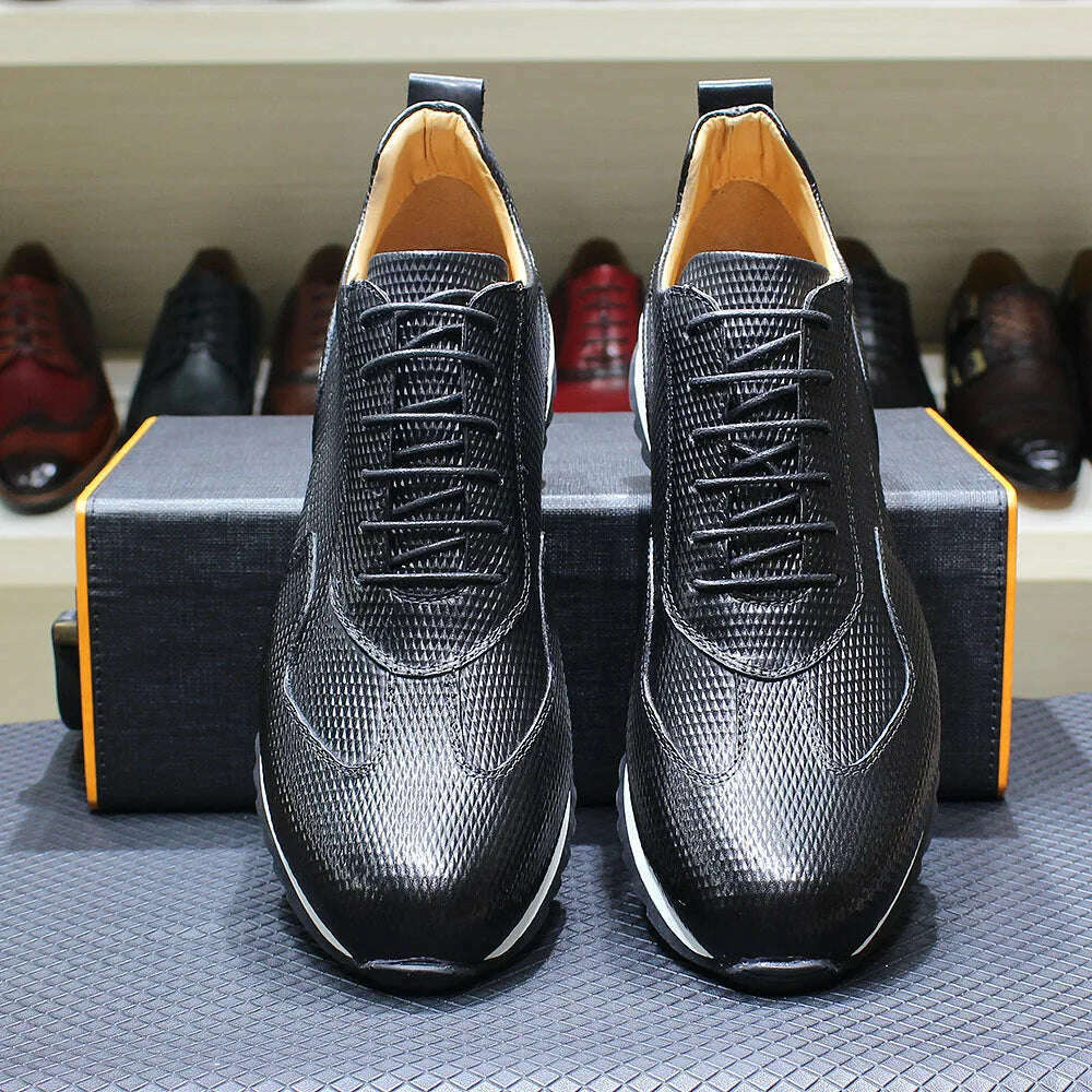 Men&#39;s Casual Shoes Genuine Leather Fashion Designer Oxford Handmade Comfortable Male Sneakers Outdoor Street Flat Shoes for Men - KIMLUD