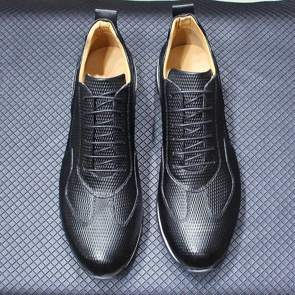 Men&#39;s Casual Shoes Genuine Leather Fashion Designer Oxford Handmade Comfortable Male Sneakers Outdoor Street Flat Shoes for Men - KIMLUD