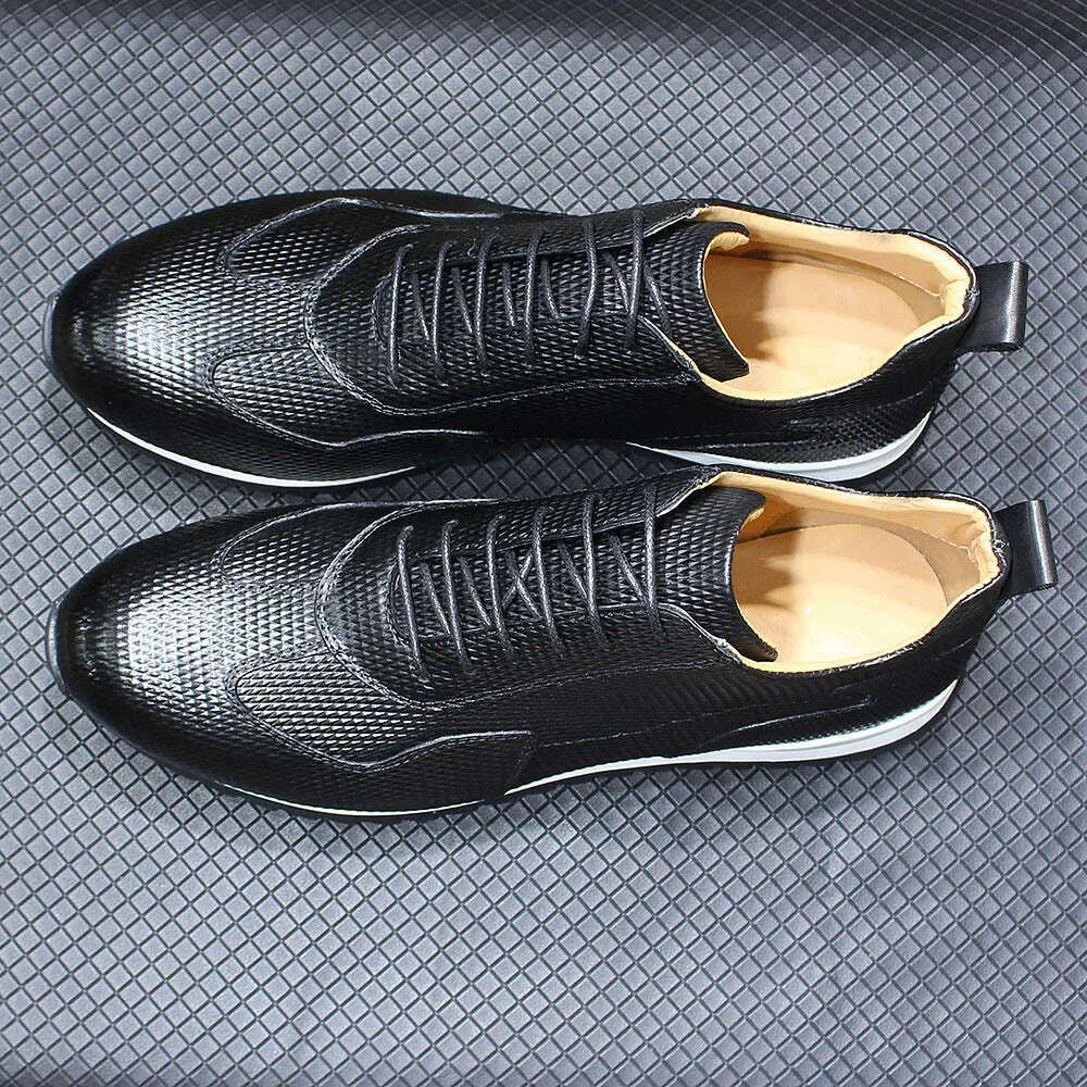 Men&#39;s Casual Shoes Genuine Leather Fashion Designer Oxford Handmade Comfortable Male Sneakers Outdoor Street Flat Shoes for Men - KIMLUD