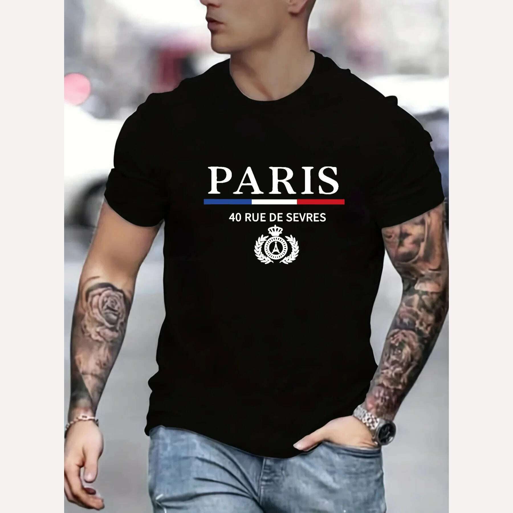 KIMLUD, Men's Autumn Winter Hooded Fashion Sweater Tshirt Tops, 0-PARIS-hei / XS, KIMLUD Womens Clothes