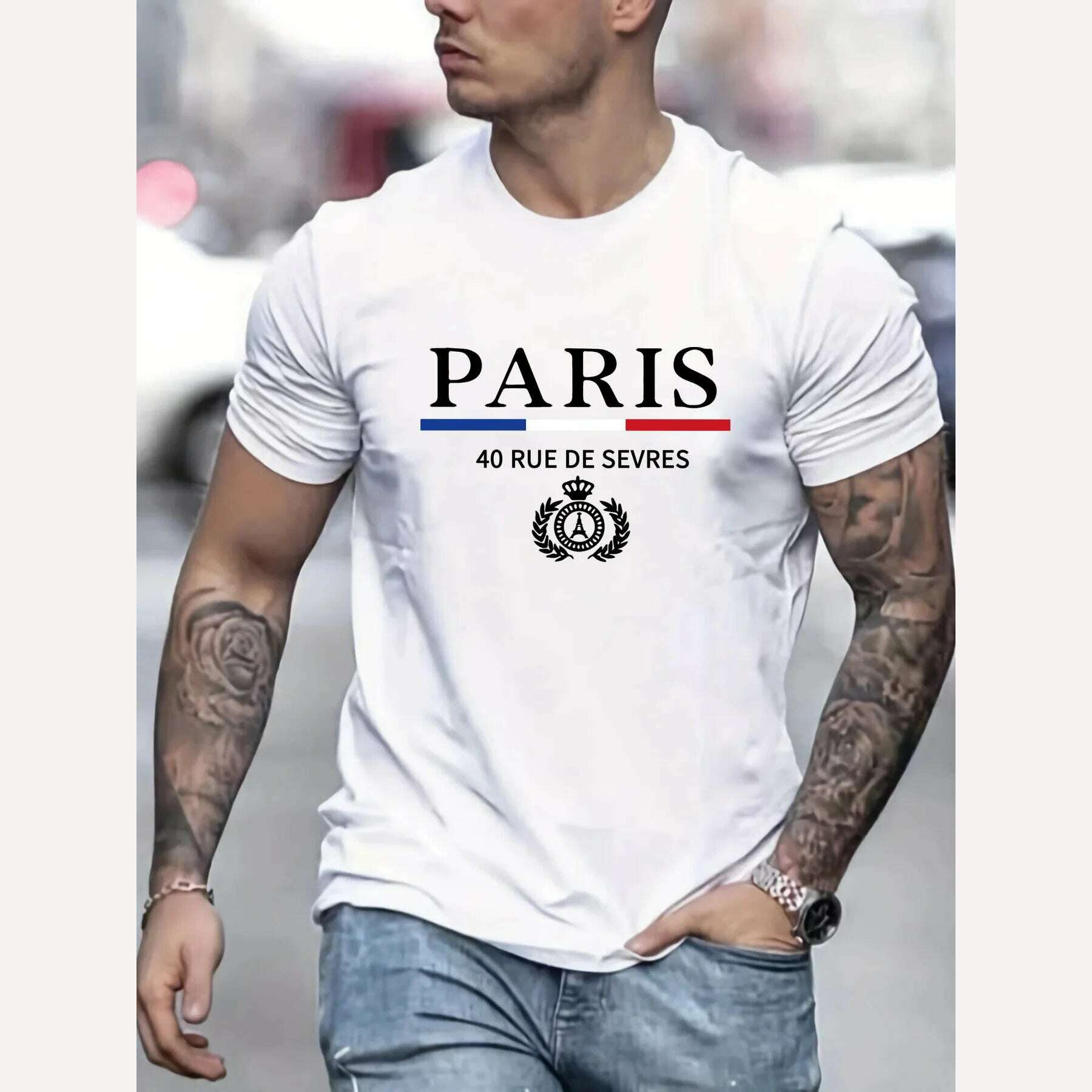 KIMLUD, Men's Autumn Winter Hooded Fashion Sweater Tshirt Tops, 0-PARIS-bai / M, KIMLUD Womens Clothes