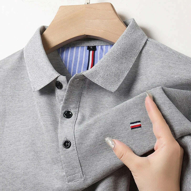 Men's Casual Fashion Polo Shirt Breathable and Comfortable Embroidered Top - KIMLUD