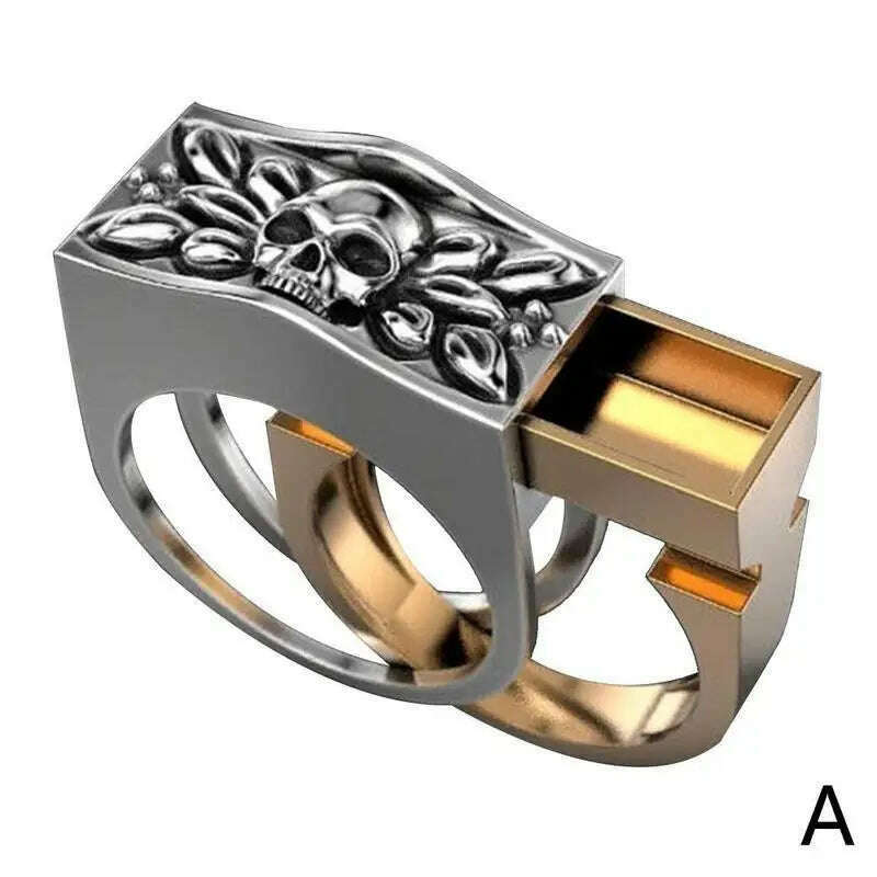 KIMLUD, Men's Combination Rings Set Hip Hop Viking Secret Kingdom Lion King Big Ring For Male New Fashion Animal Carving Jewelry Gift, KIMLUD Womens Clothes