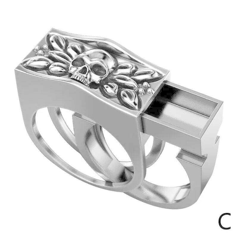 KIMLUD, Men's Combination Rings Set Hip Hop Viking Secret Kingdom Lion King Big Ring For Male New Fashion Animal Carving Jewelry Gift, KIMLUD Womens Clothes