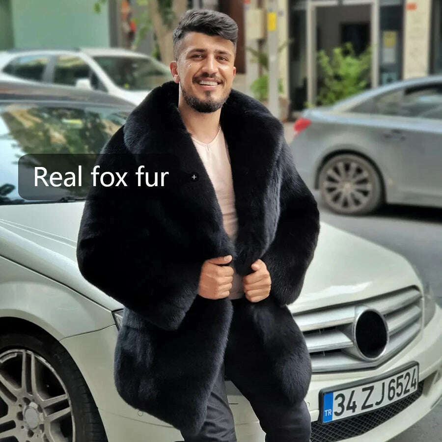 KIMLUD, Mens Fur Jacket For Coats Warm Winter Real Fox Coat Best Selling Styles, KIMLUD Women's Clothes