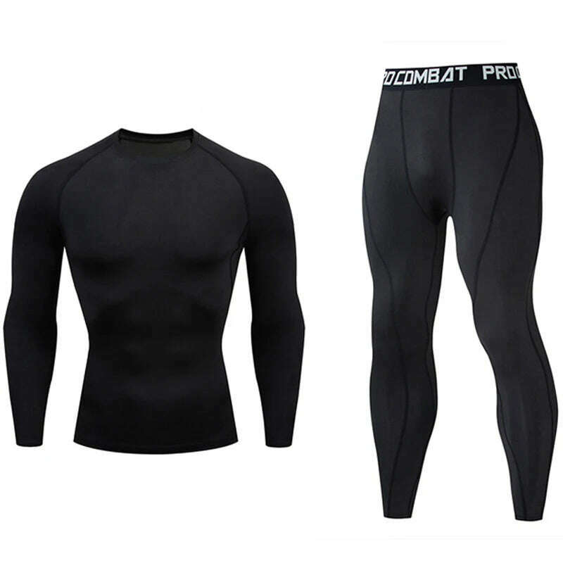 KIMLUD, Men's Gym Clothing Short Running Man Compression tights  perspiration Track suit Gym Man black T shirt Sport Pants S-XXXXL, black / S, KIMLUD Womens Clothes