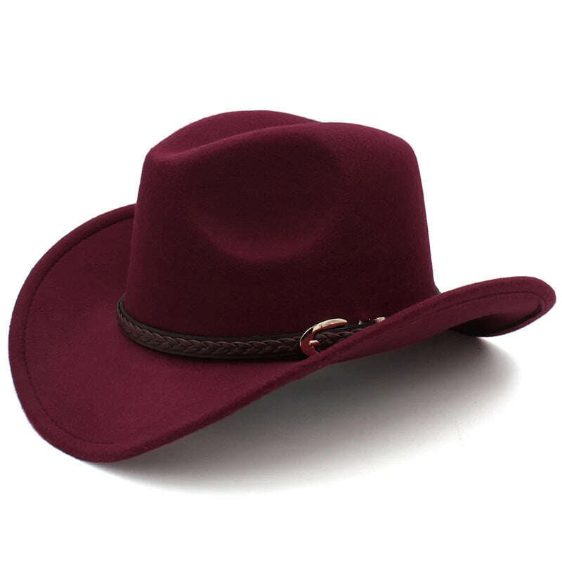 KIMLUD, Men's Outdoor Woolen Hat, European And American Cowboy Top Hat, Sun Shading Hat, Women's Summer Curled Brim Big Brim Hat, MULTI / 57, KIMLUD APPAREL - Womens Clothes