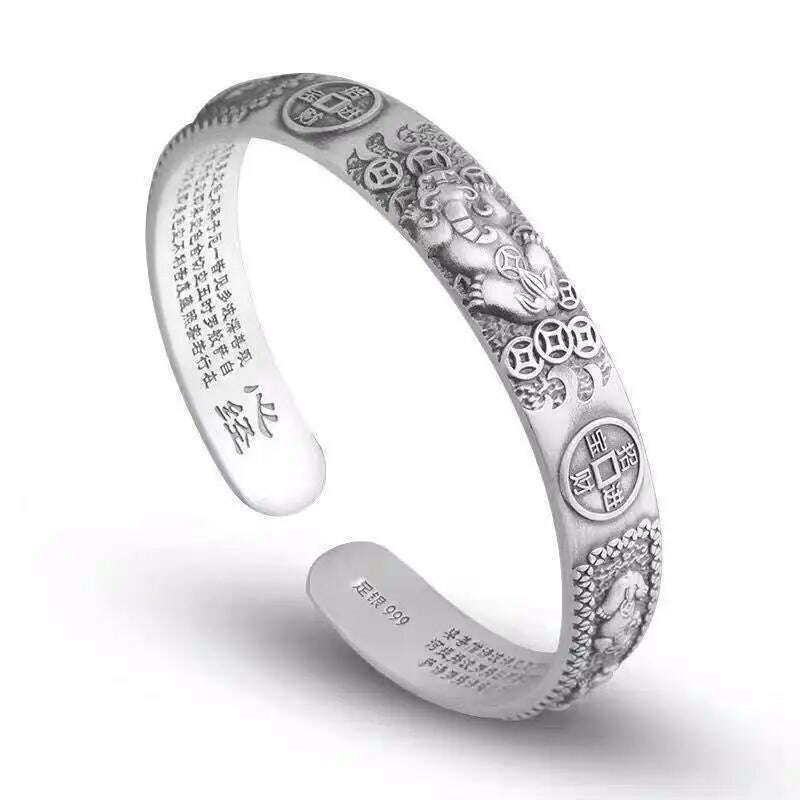 Men's Personalized Retro Ethnic Animal Pixiu Bangles Men Women Cuff Bracelets Casual Jewelry Gifts - KIMLUD