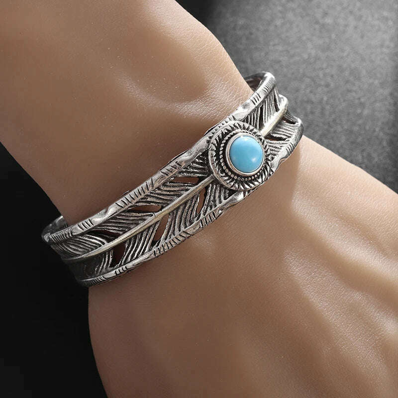 Men's Personalized Retro Ethnic Animal Pixiu Bangles Men Women Cuff Bracelets Casual Jewelry Gifts - KIMLUD