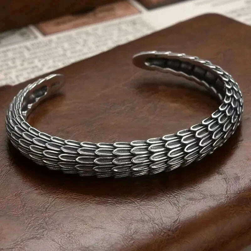 Men's Personalized Retro Ethnic Animal Pixiu Bangles Men Women Cuff Bracelets Casual Jewelry Gifts - KIMLUD
