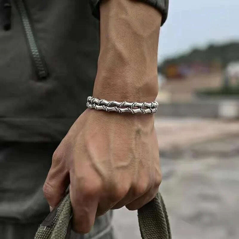 Men's Personalized Retro Ethnic Animal Pixiu Bangles Men Women Cuff Bracelets Casual Jewelry Gifts - KIMLUD