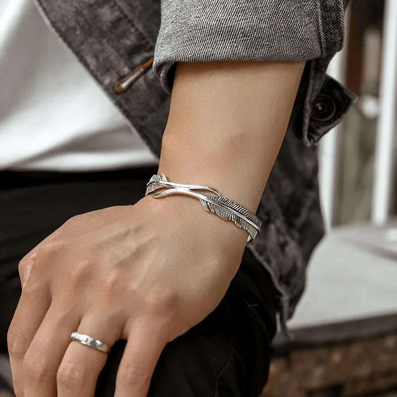 Men's Personalized Retro Ethnic Animal Pixiu Bangles Men Women Cuff Bracelets Casual Jewelry Gifts - KIMLUD