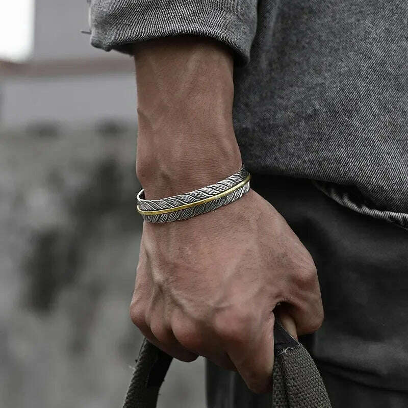 Men's Personalized Retro Ethnic Animal Pixiu Bangles Men Women Cuff Bracelets Casual Jewelry Gifts - KIMLUD
