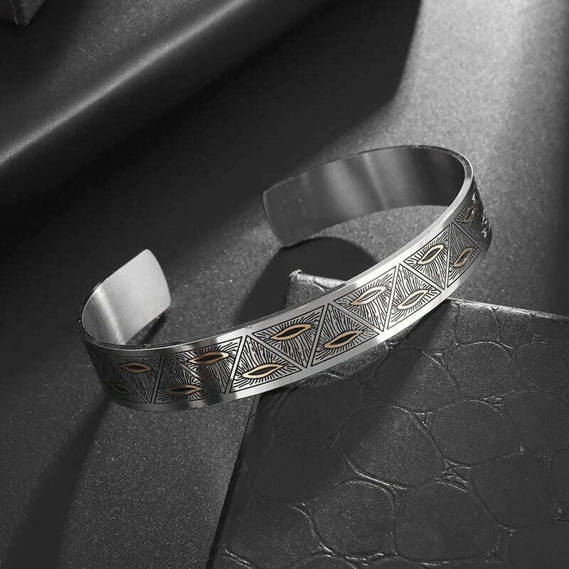 Men's Personalized Retro Ethnic Animal Pixiu Bangles Men Women Cuff Bracelets Casual Jewelry Gifts - KIMLUD