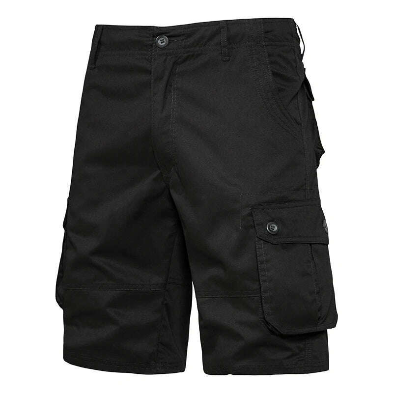 Men's Shorts Loose Large Size Multi-Pocket Overalls Summer Cotton Comfortable Nickel Pants Outdoor Casual Sports Beach Pants - KIMLUD