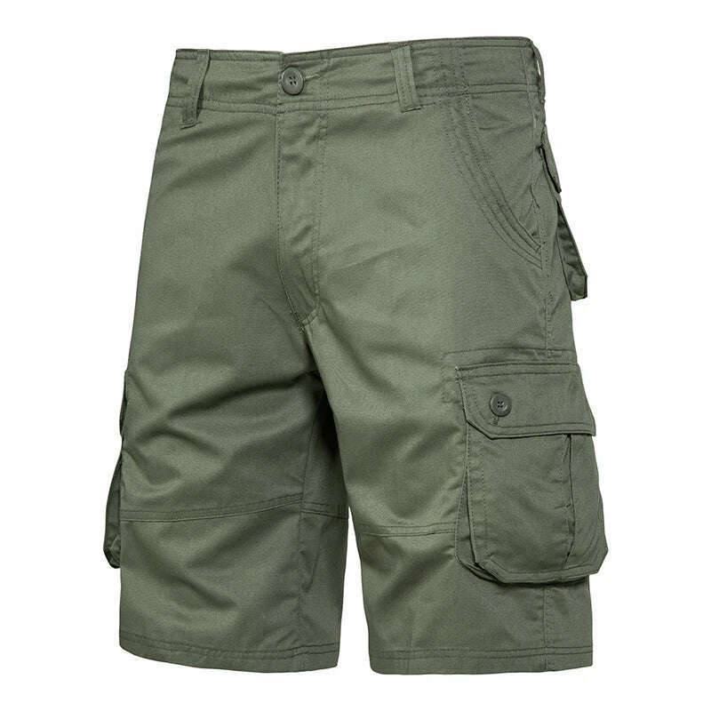 Men's Shorts Loose Large Size Multi-Pocket Overalls Summer Cotton Comfortable Nickel Pants Outdoor Casual Sports Beach Pants - KIMLUD