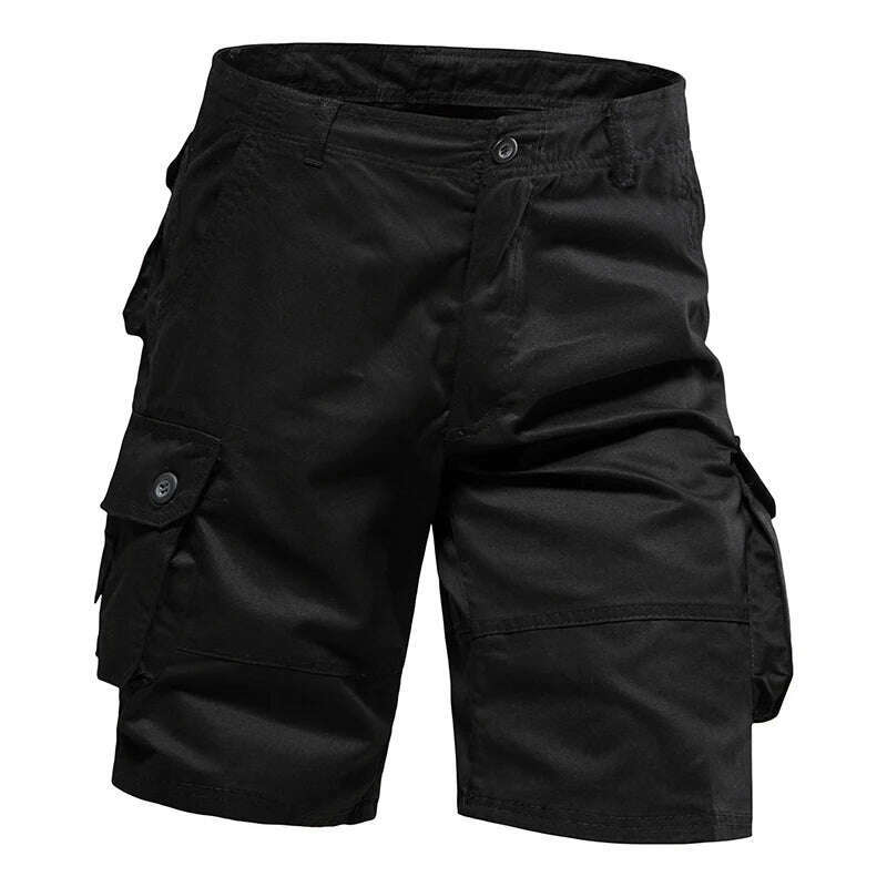 Men's Shorts Loose Large Size Multi-Pocket Overalls Summer Cotton Comfortable Nickel Pants Outdoor Casual Sports Beach Pants - KIMLUD