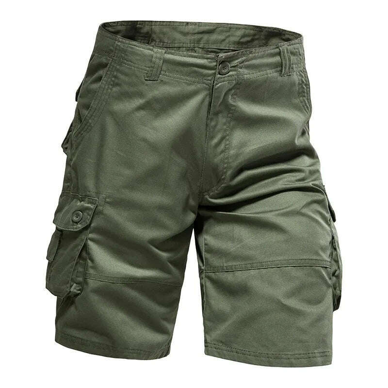 Men's Shorts Loose Large Size Multi-Pocket Overalls Summer Cotton Comfortable Nickel Pants Outdoor Casual Sports Beach Pants - KIMLUD
