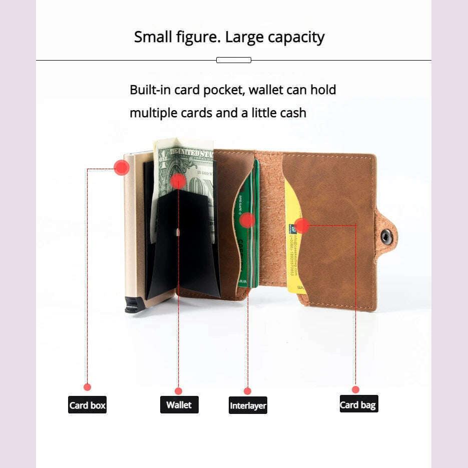 Mens Slim Wallet with Money Clip Pop up RFID Blocking Credit Card Holder Minimalist Wallet for Men - KIMLUD