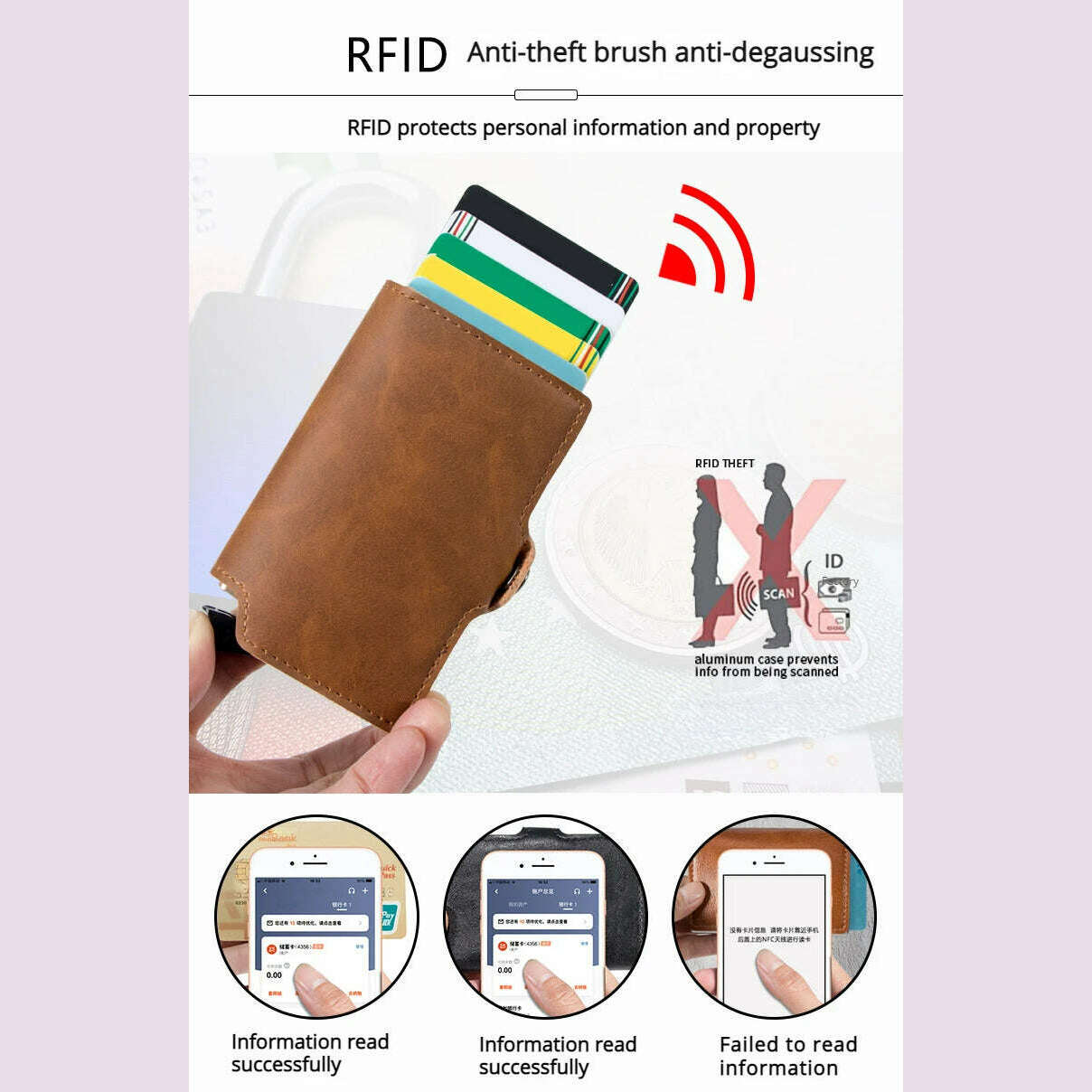 Mens Slim Wallet with Money Clip Pop up RFID Blocking Credit Card Holder Minimalist Wallet for Men - KIMLUD
