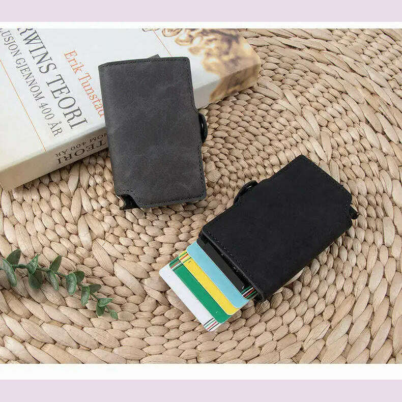 Mens Slim Wallet with Money Clip Pop up RFID Blocking Credit Card Holder Minimalist Wallet for Men - KIMLUD
