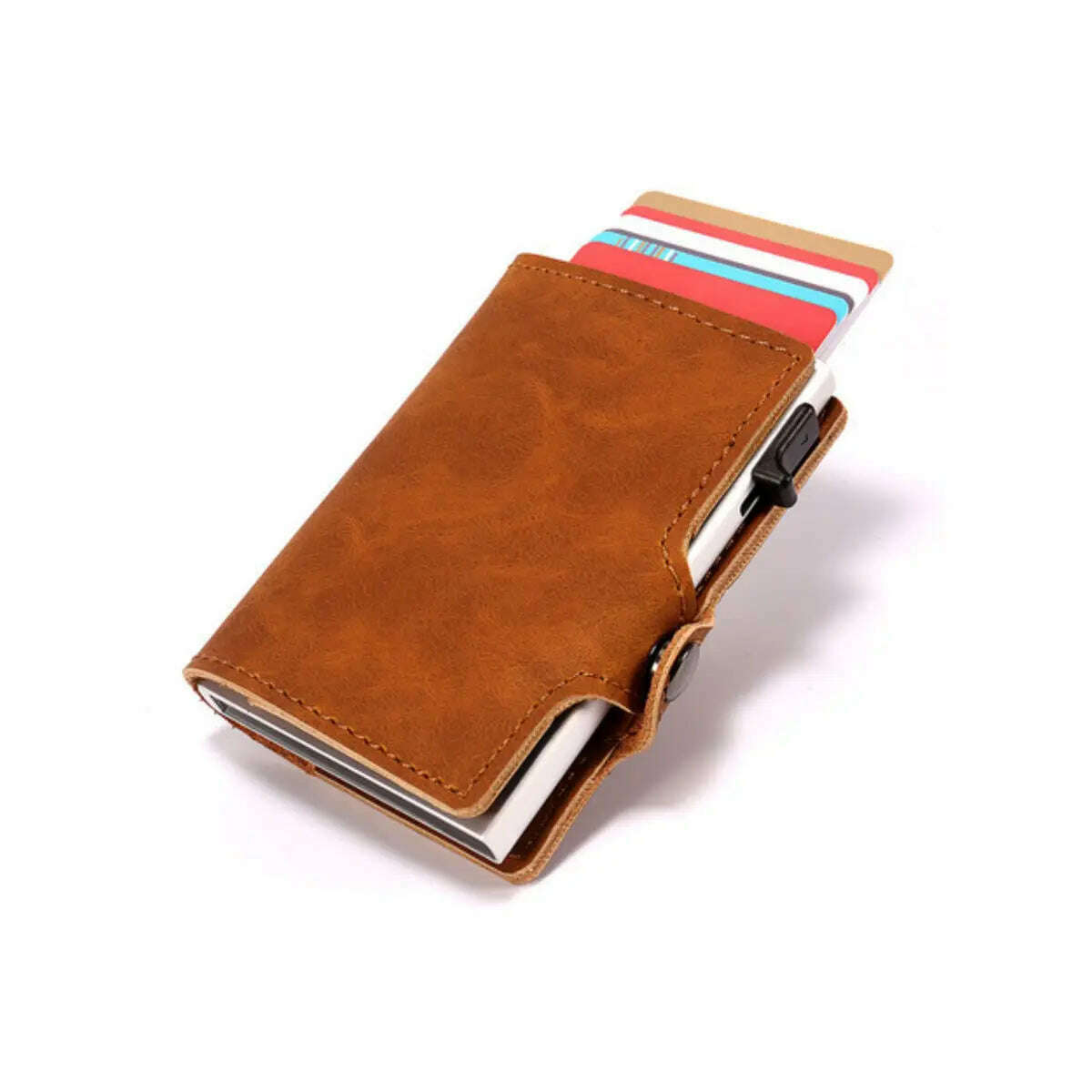 Mens Slim Wallet with Money Clip Pop up RFID Blocking Credit Card Holder Minimalist Wallet for Men - KIMLUD