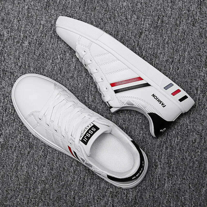 KIMLUD, Men's Sneakers Casual Sports Shoes for Men Lightweight PU Leather Breathable Shoe Mens Flat White Tenis Shoes Zapatillas Hombre, KIMLUD Women's Clothes