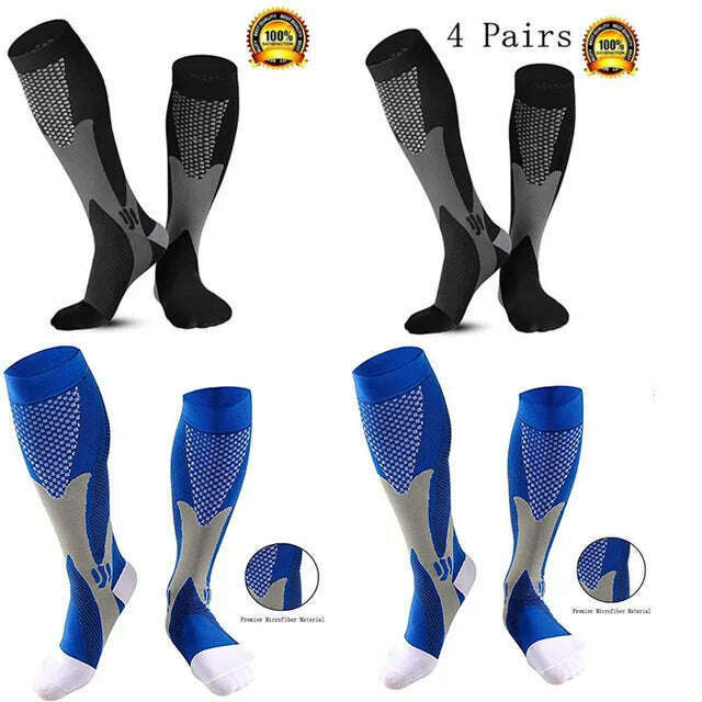 Men's Sports Compression Socks Varicose Veins Cycling Socks Nursing Running Compression Socks Nurse Outdoor Natural Hiking - KIMLUD
