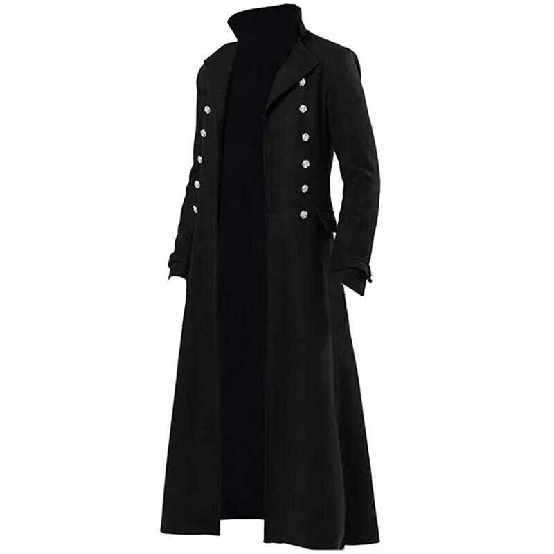 KIMLUD, Mens Steampunk Medieval Tailcoat Long Jacket Vintage Gothic Victorian Frock Coat Uniform Halloween Cosplay Costume Abrigo Hombre, KIMLUD Women's Clothes