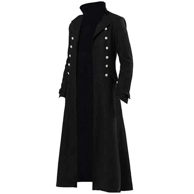 KIMLUD, Mens Steampunk Medieval Tailcoat Long Jacket Vintage Gothic Victorian Frock Coat Uniform Halloween Cosplay Costume Abrigo Hombre, KIMLUD Womens Clothes