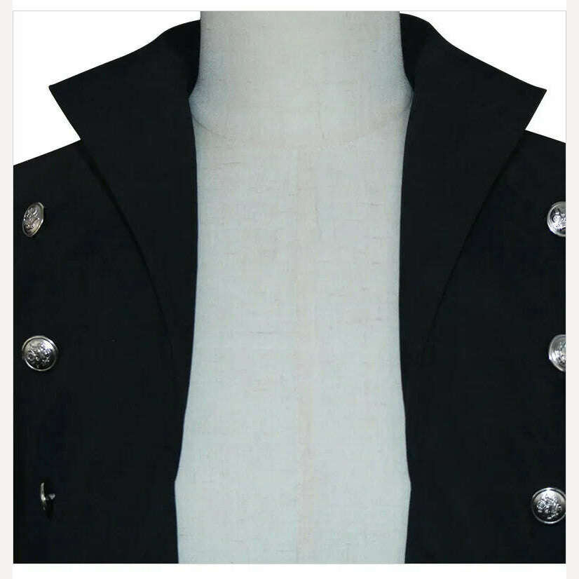 KIMLUD, Mens Steampunk Medieval Tailcoat Long Jacket Vintage Gothic Victorian Frock Coat Uniform Halloween Cosplay Costume Abrigo Hombre, KIMLUD Women's Clothes