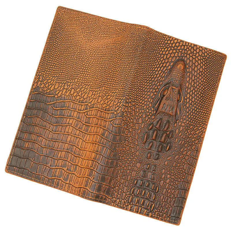 Men's Wallets Alligators carteras Thin mens wallet PU leather clutch made of Crocodile Pattern Long purse portafoglio uomo - KIMLUD