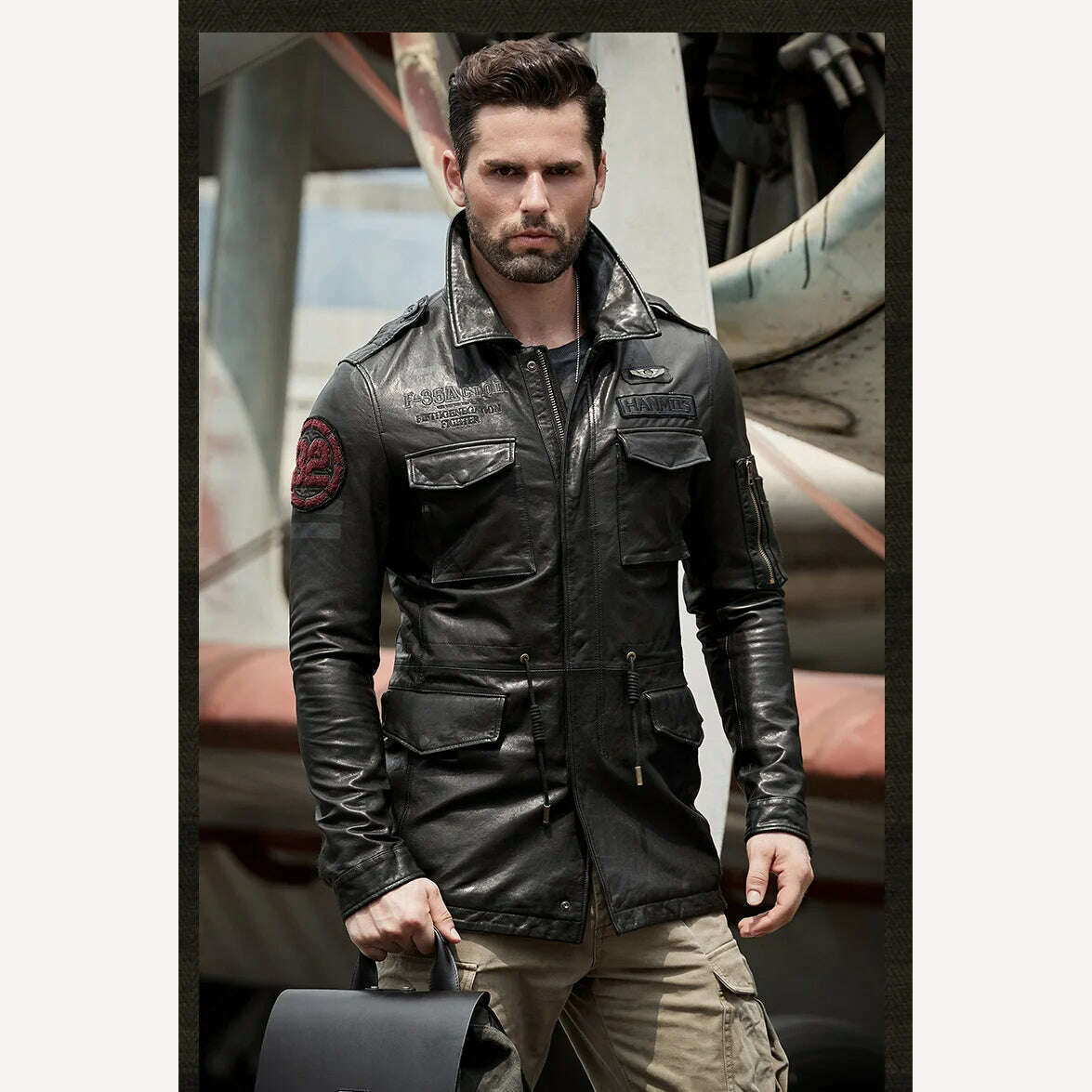 KIMLUD, Men's Winter Real Genuine Leather Jackets Motorcycle Flight Pilot Bomber Jackets For Men long Trench Male Aviator Coats 2022, KIMLUD Womens Clothes
