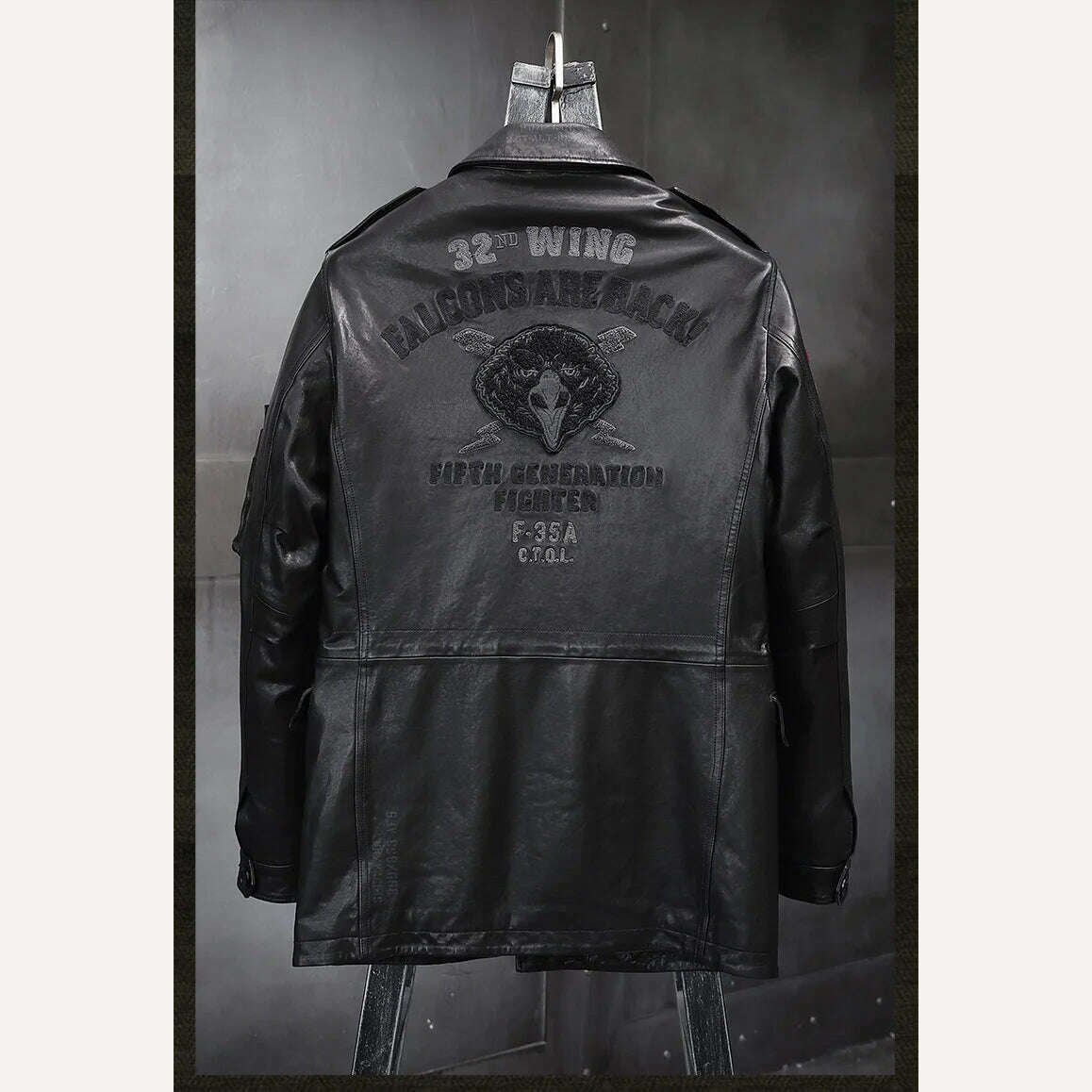 Men's Winter Real Genuine Leather Jackets Motorcycle Flight Pilot Bomber Jackets For Men long Trench Male Aviator Coats 2022, KIMLUD Women's Clothes