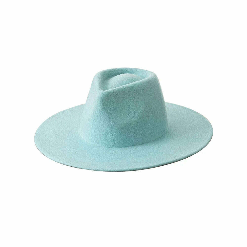 Mens Womens Pure Wool Fedora Panama Hats Wide Brim Trilby Felt Hat Party Gentleman Hat Multicolor Outdoor Hat - KIMLUD