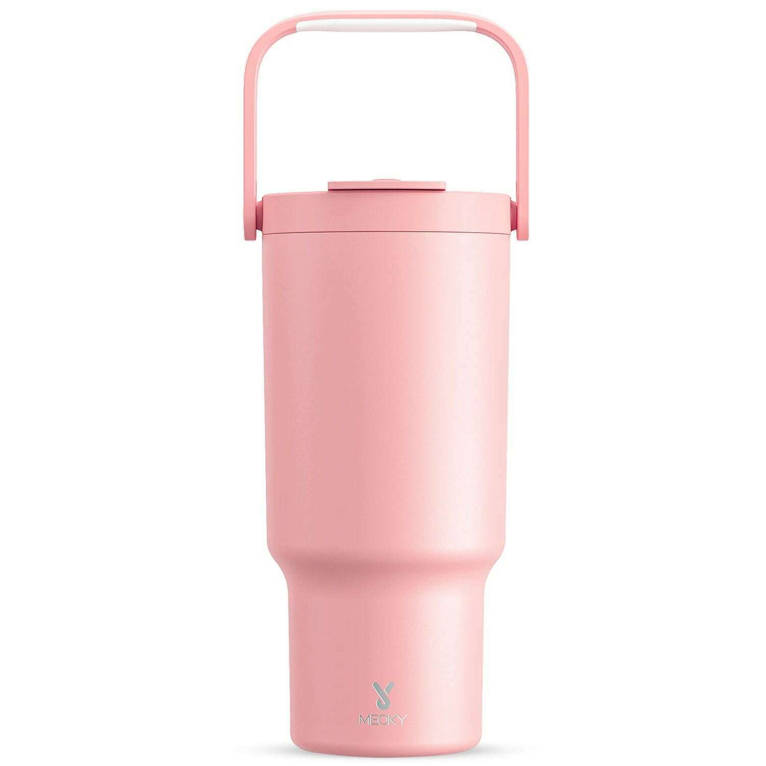 Meoky 32oz Tumbler with Carry Handle Multiple Prints Stainless Steel Insulated Vacuum Coffee Mug Thermal Milk Tea Travel Car Mug - KIMLUD