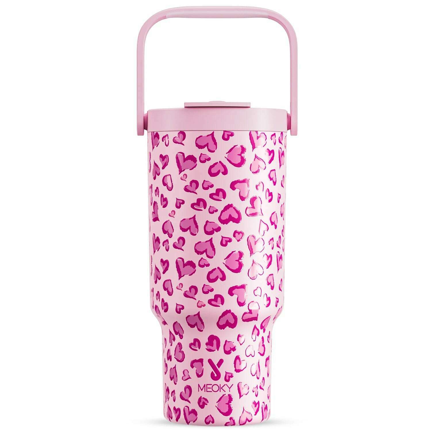 Meoky 32oz Tumbler with Carry Handle Multiple Prints Stainless Steel Insulated Vacuum Coffee Mug Thermal Milk Tea Travel Car Mug - KIMLUD
